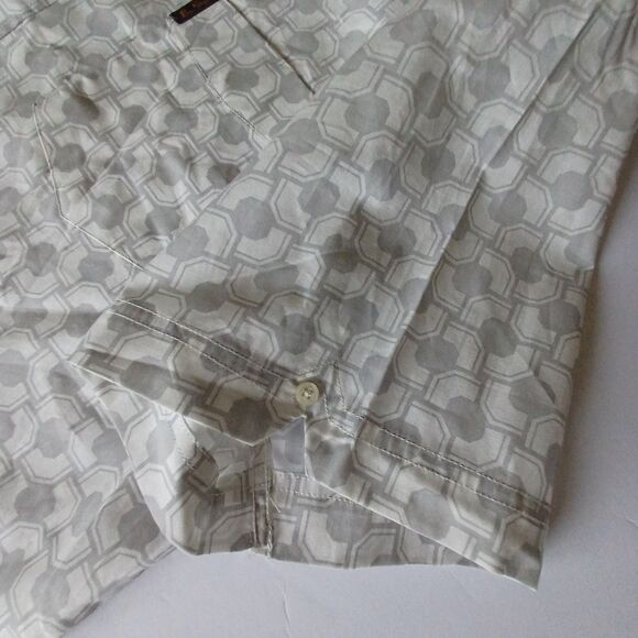 Ben Sherman Geometric Pattern Cotton Button-Up Short Sleeve Shirt Size L - Picture 3 of 12